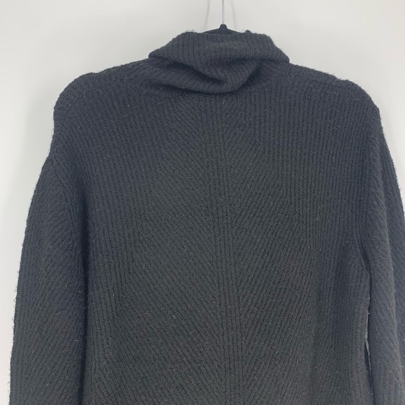 Sweet Romeo Womens Abstract Rib Turtleneck Tunic Sweater Black Small - Picture 6 of 7